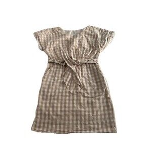 ANTHROPOLOGIE HD In Paris Dress Poplin Gingham Sheath Size US 12 Cottagecore